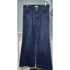 Sofia Vergara 10 Margot High Rise Wide Leg Stretch Dark-Wash Jeans Excellent
